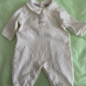 Lullaby Club Layette Baby Sz. 3 M Cream One Piece Buttons In Back EUC Easter